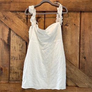 Lulu’s white jacquard floral dress XL